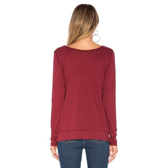 Bobi Bordeaux Reversible Criss-Cross Long Sleeve Top - Picture 3 of 7